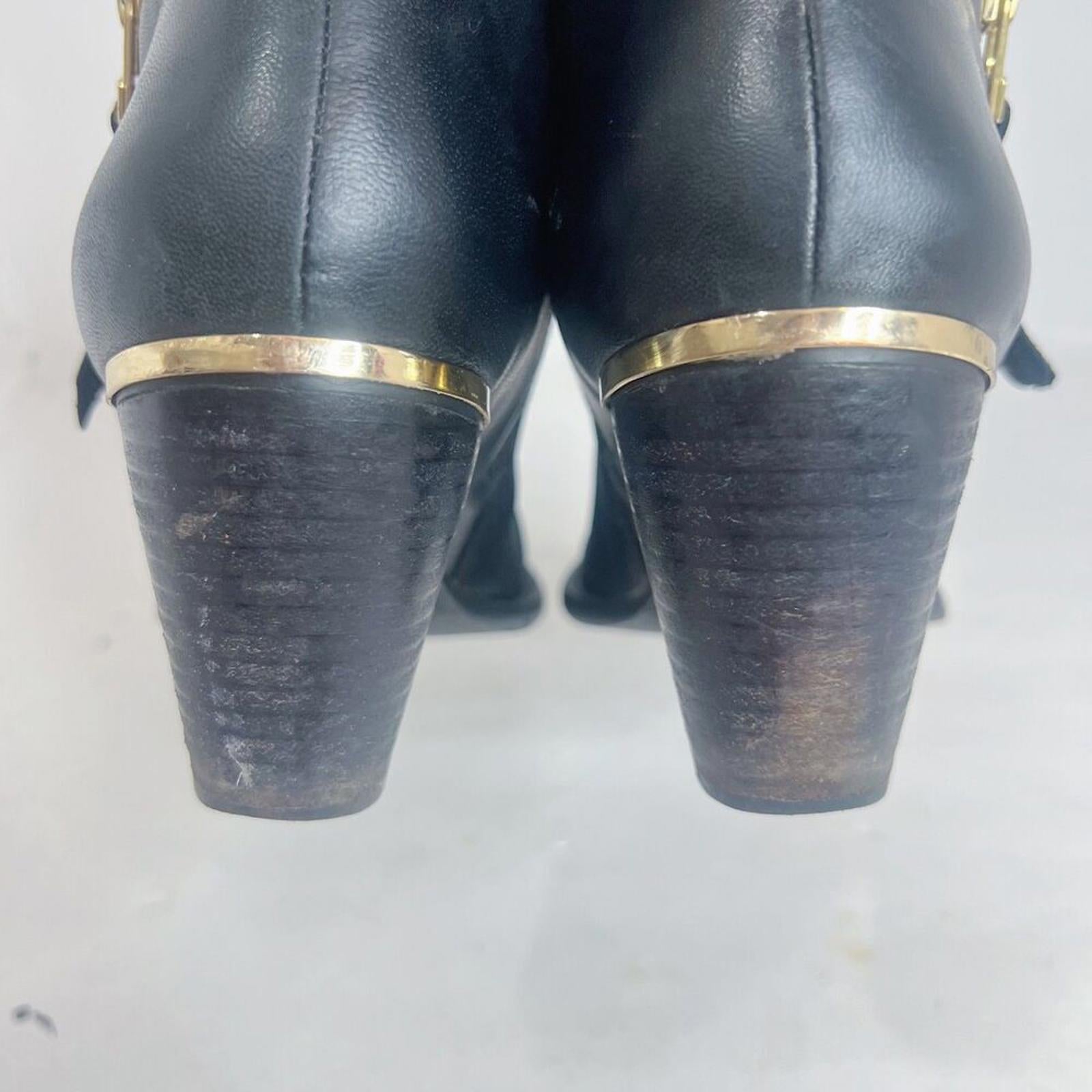 Steve Madden Wantagh Black Leather Suede Booties Ankle Boots Size 9
