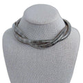 Vintage Silver Braided Flat Snake Chain Necklace Statement Quiet Luxury Classy