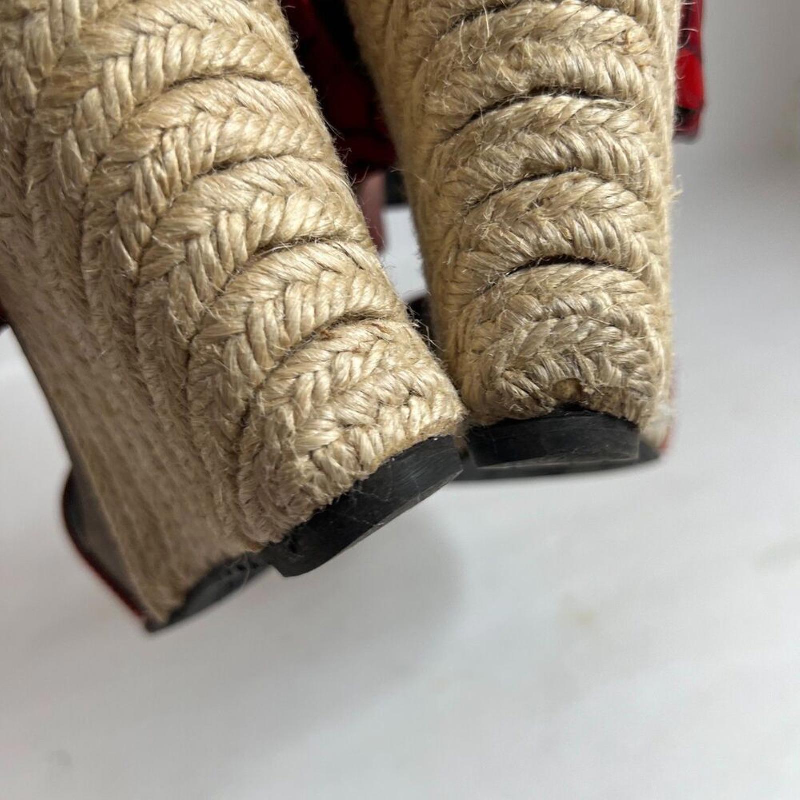 y2k Vintage Donald Pliner Red Crocodile Wedges Patent Leather Sandals Size 9.5