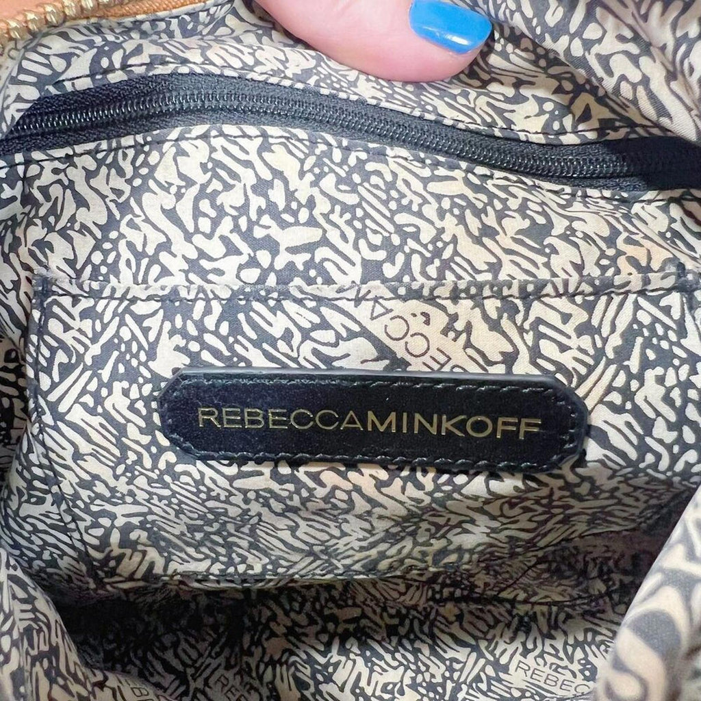 Rebecca Minkoff Mini 5 Zip Convertible Crossbody Bag Tan Leather Purse