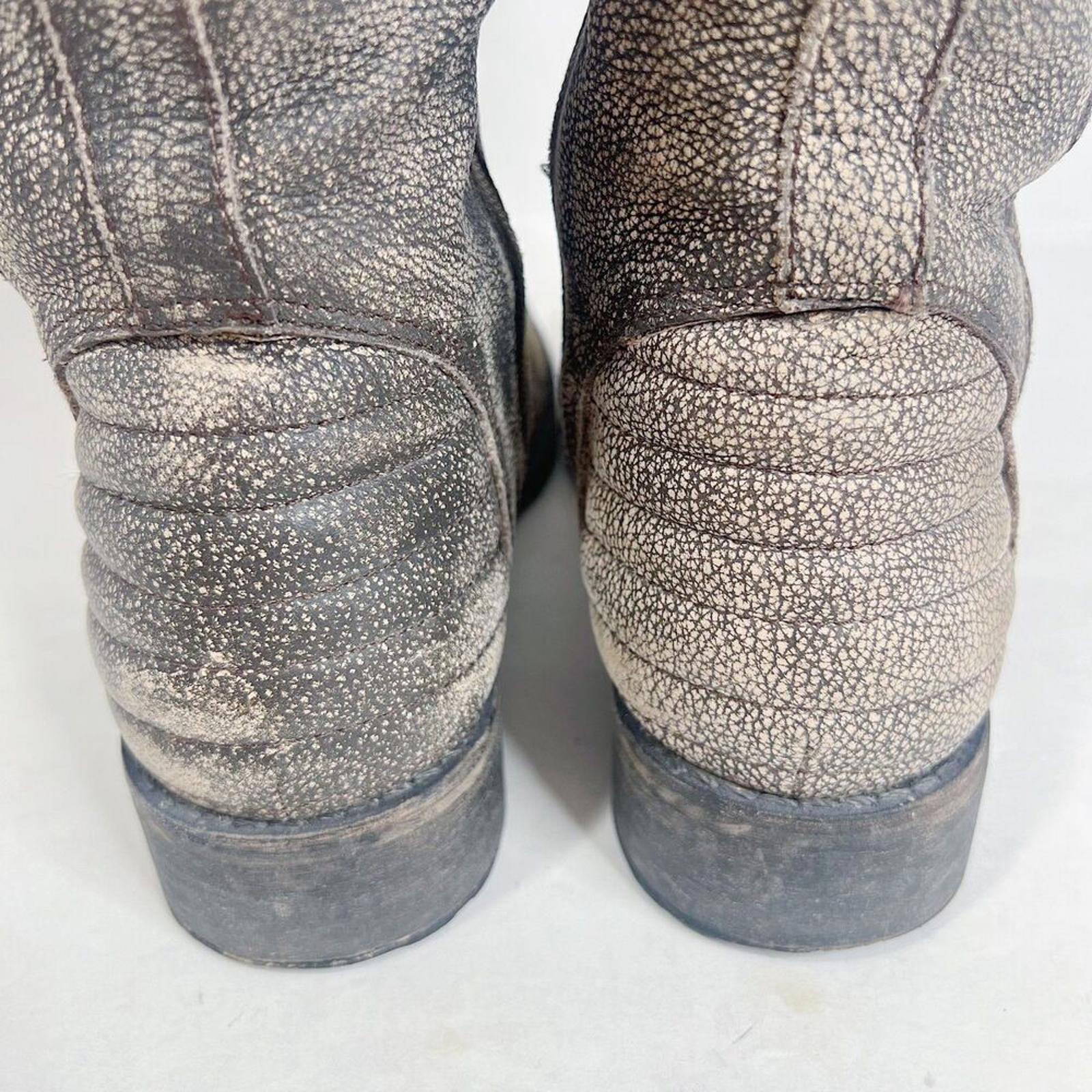 Matisse Roady Distressed Leather Moto Boot Taupe Brown Western Grunge Size 7.5 W