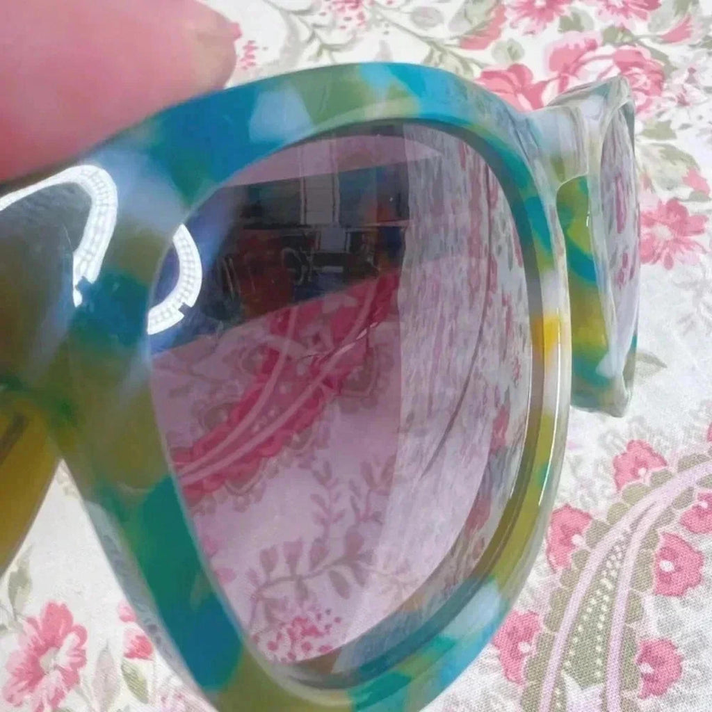 Wildfox Classic Fox Green and Blue Tortoiseshell Cateye Sunglasses Summer