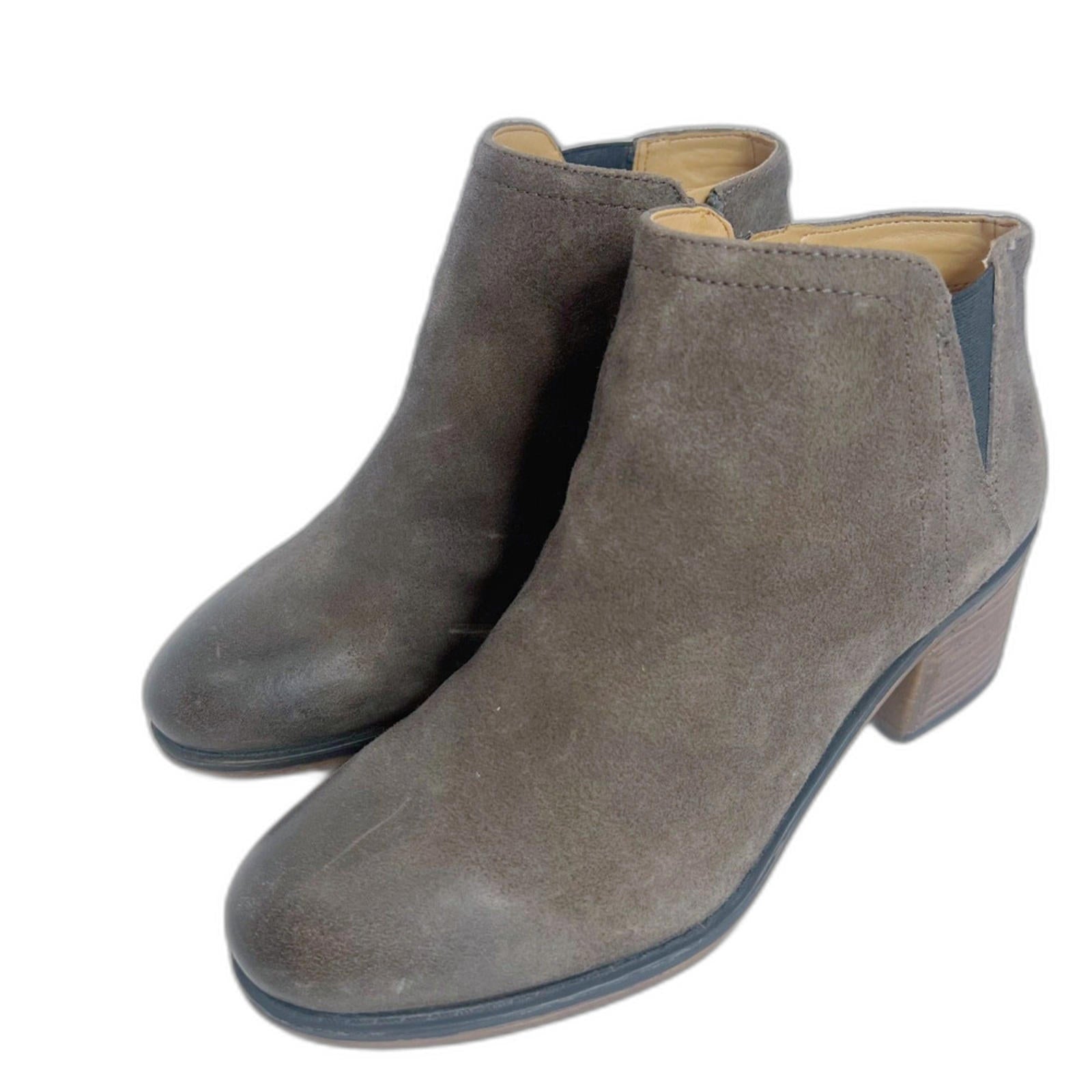 Franco Sarto Melville Booties Taupe Suede Ankle Boots Women's Size 8