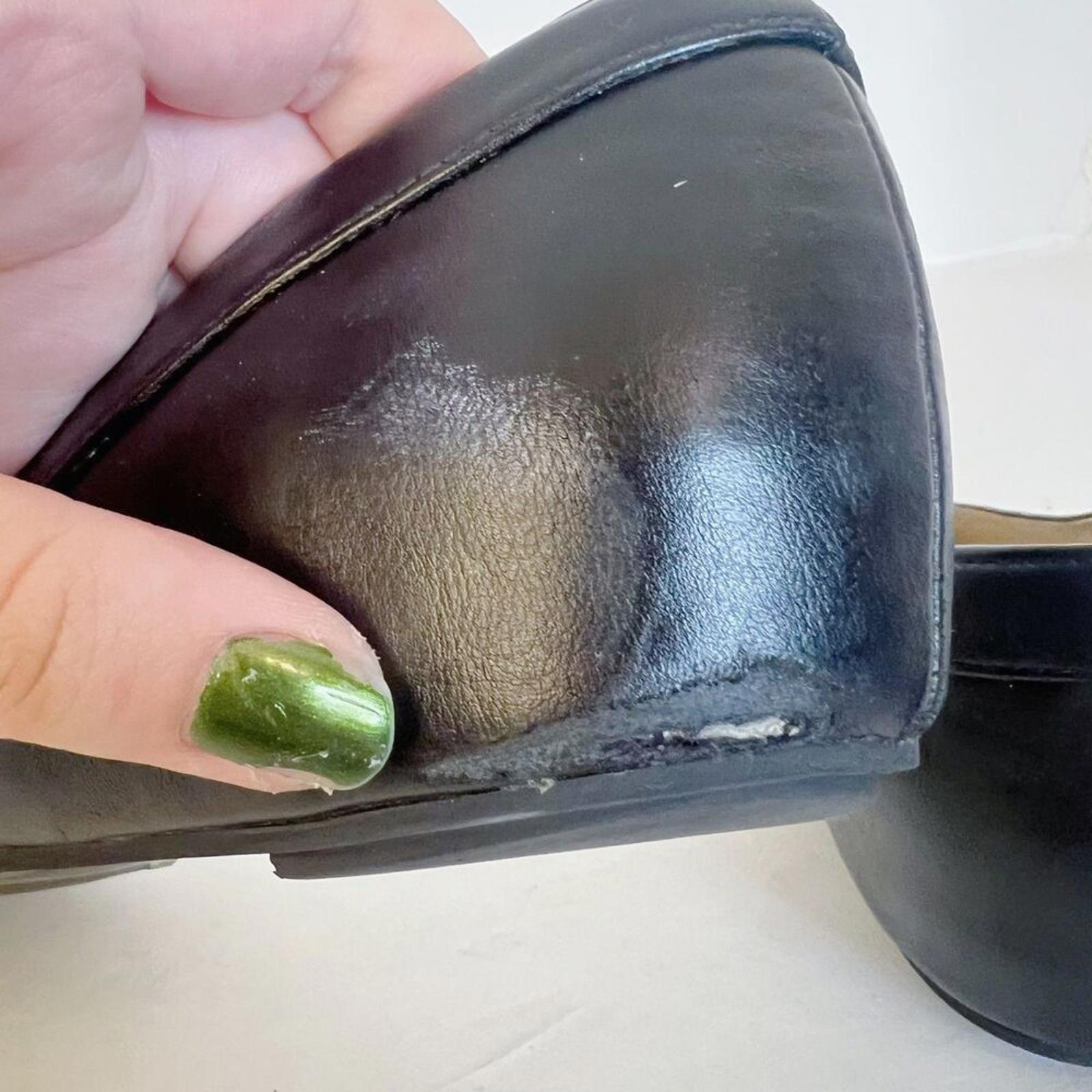 Naturalizer Roma Black Leather D'Orsay Open Toed Flat Women's Size 10