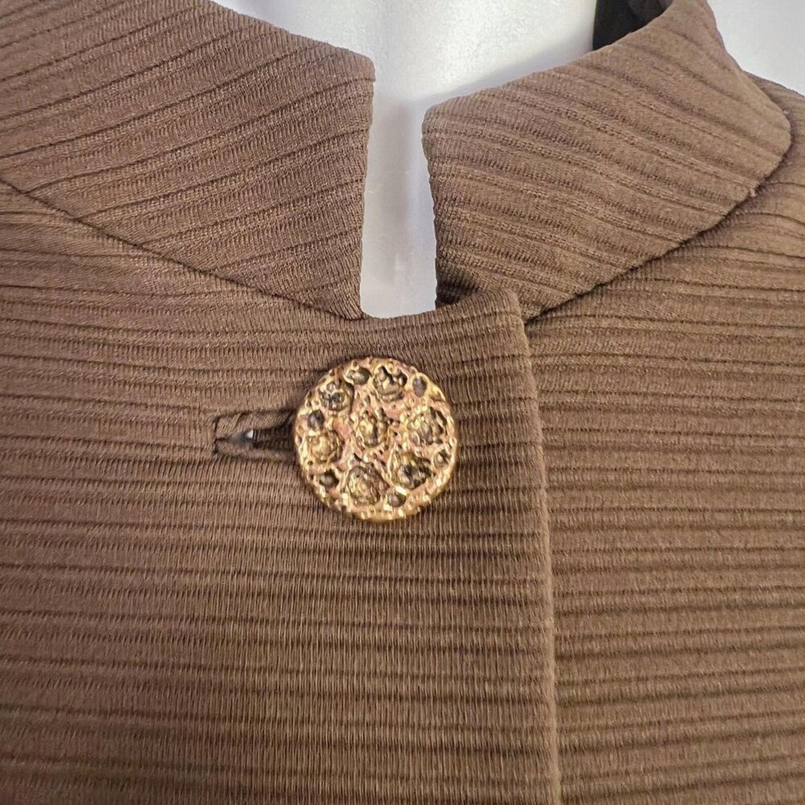 Vintage 1960s Gano Downs Denver Brown Ribbed Jacket Old Money Coat Size 10