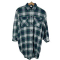 Vintage Charter Club Green Blue White Plaid Flannel Size L