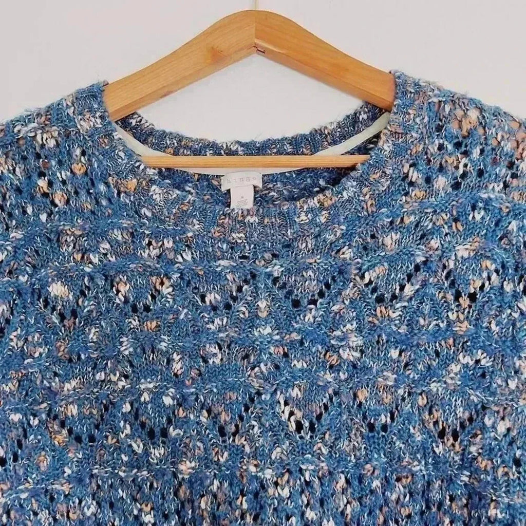 Hinge Teal and Pink Chunky Sweater Knit Women's Size S