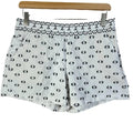 Anthropologie Hei Hei White Black Embroidered Dots Cotton Shorts Size 6