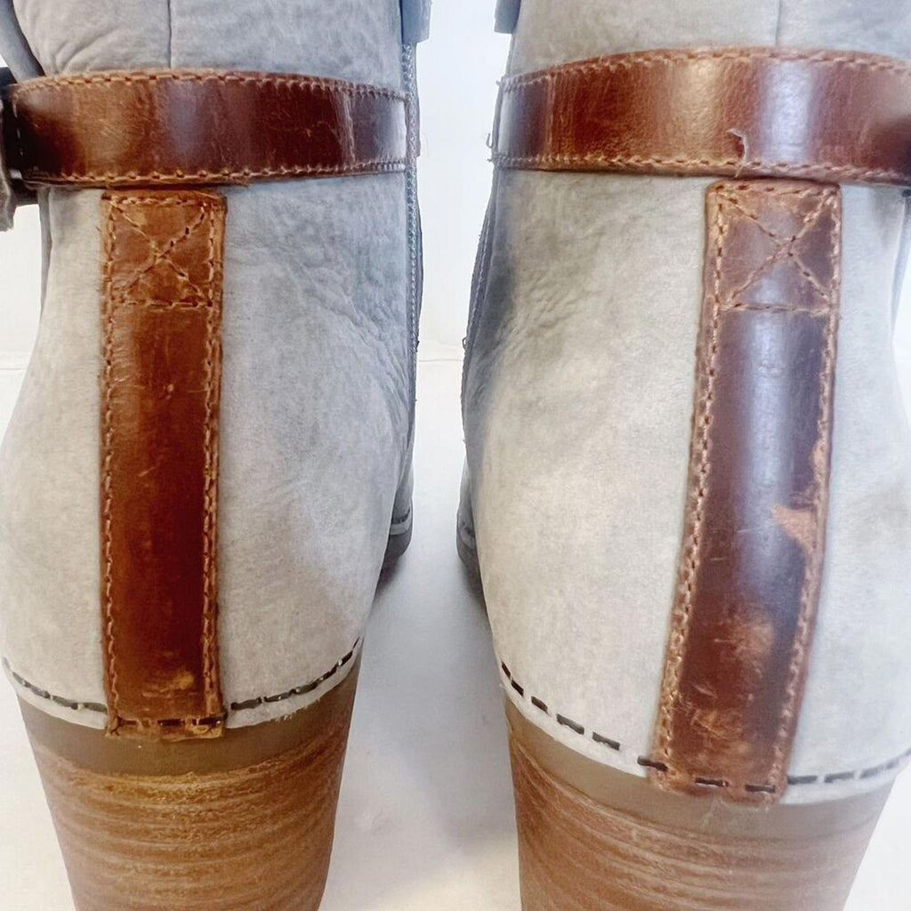 Dansko Hartley Boots Grey Nuback Ankle Boots Booties Women's Size 6.5-7