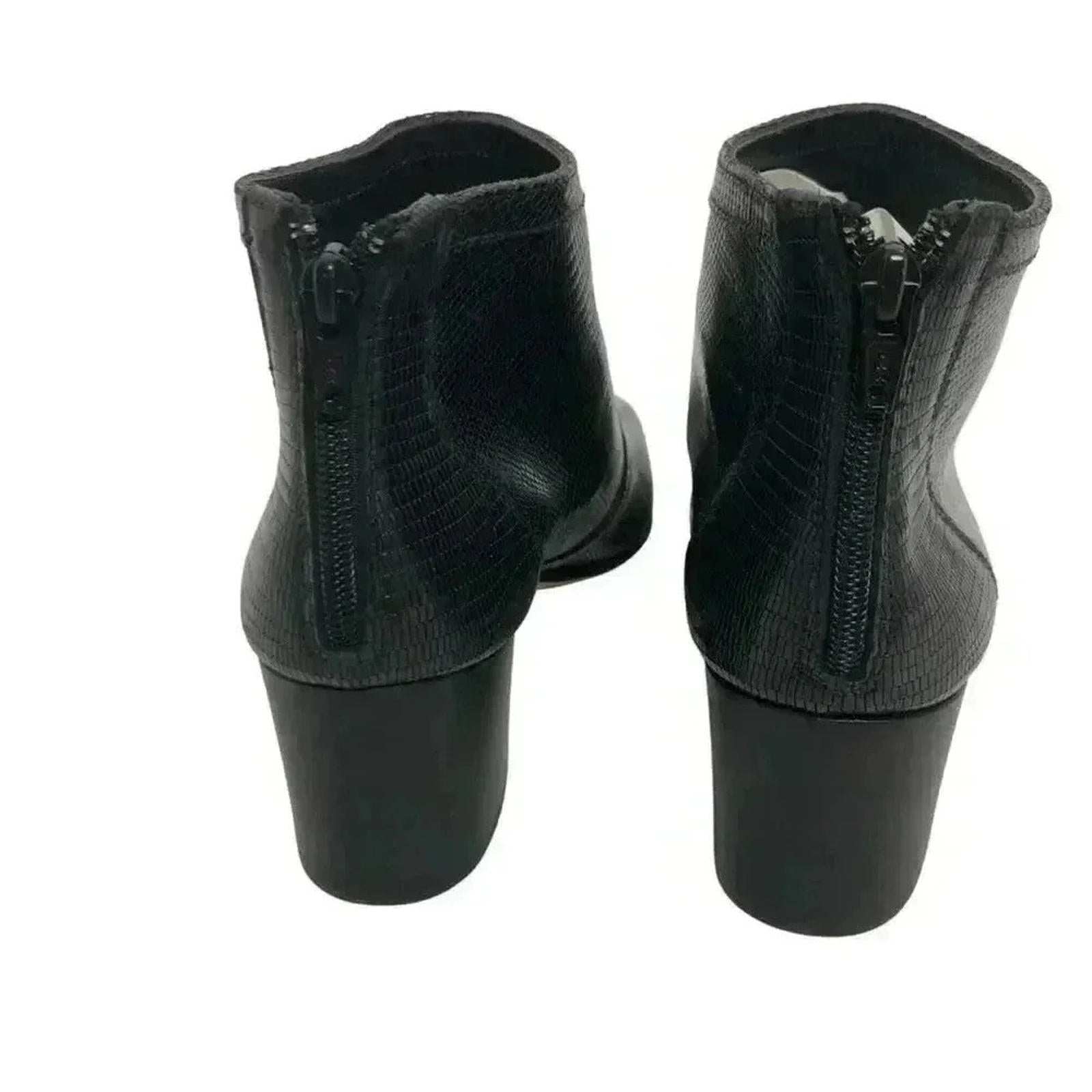 Doucal's Vintage Crocodile Print Leather Luxury Designer Black Booties Pointed