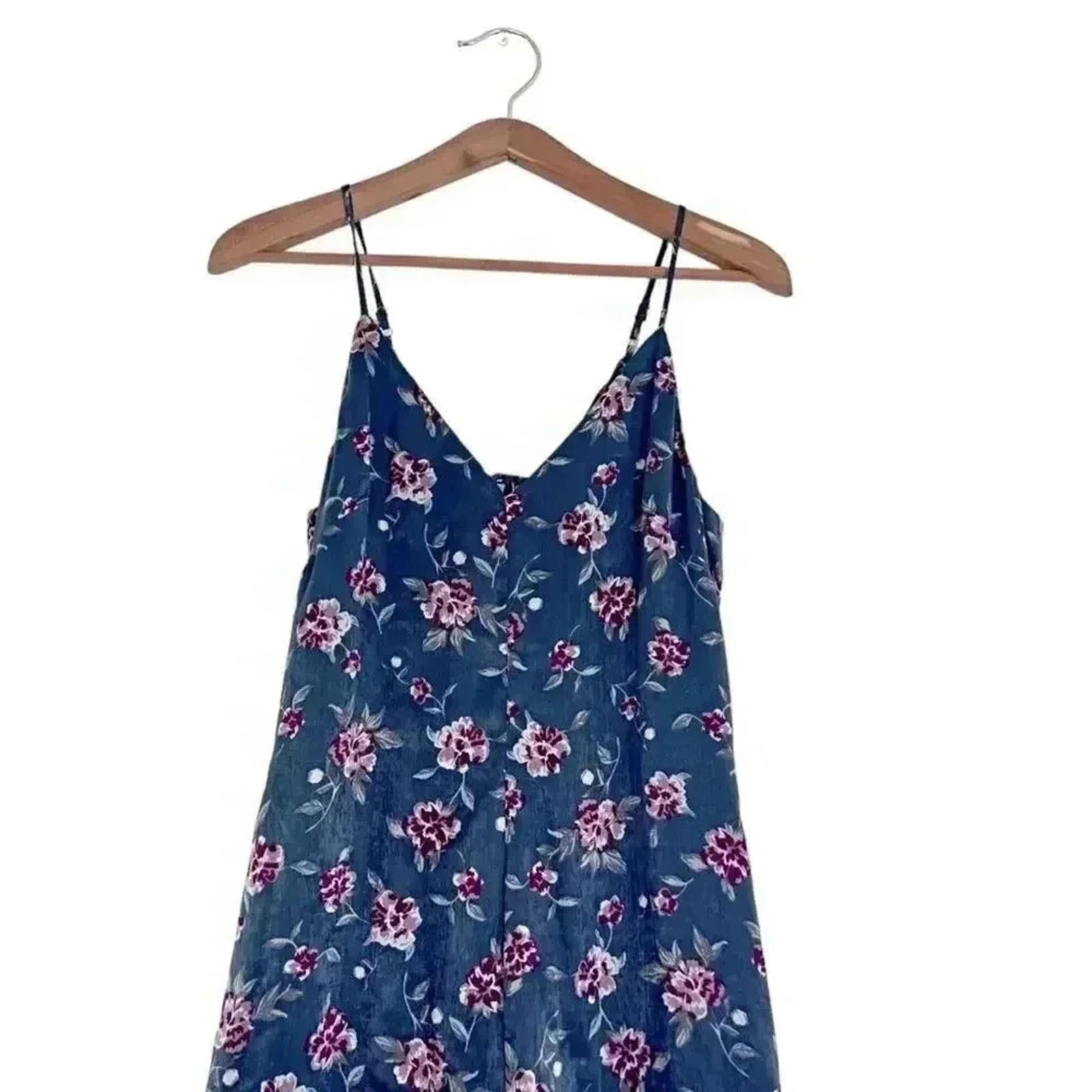 Honey Belle Grey and Pink Floral Satin Jumpsuit Women's Size M