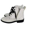 BP White Faux Leather Combat Boots Moto Boots Women's Size 9