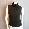 Massimo Dutti Dark Green Quilted Vest Brown Details Punk Steampunk Size S