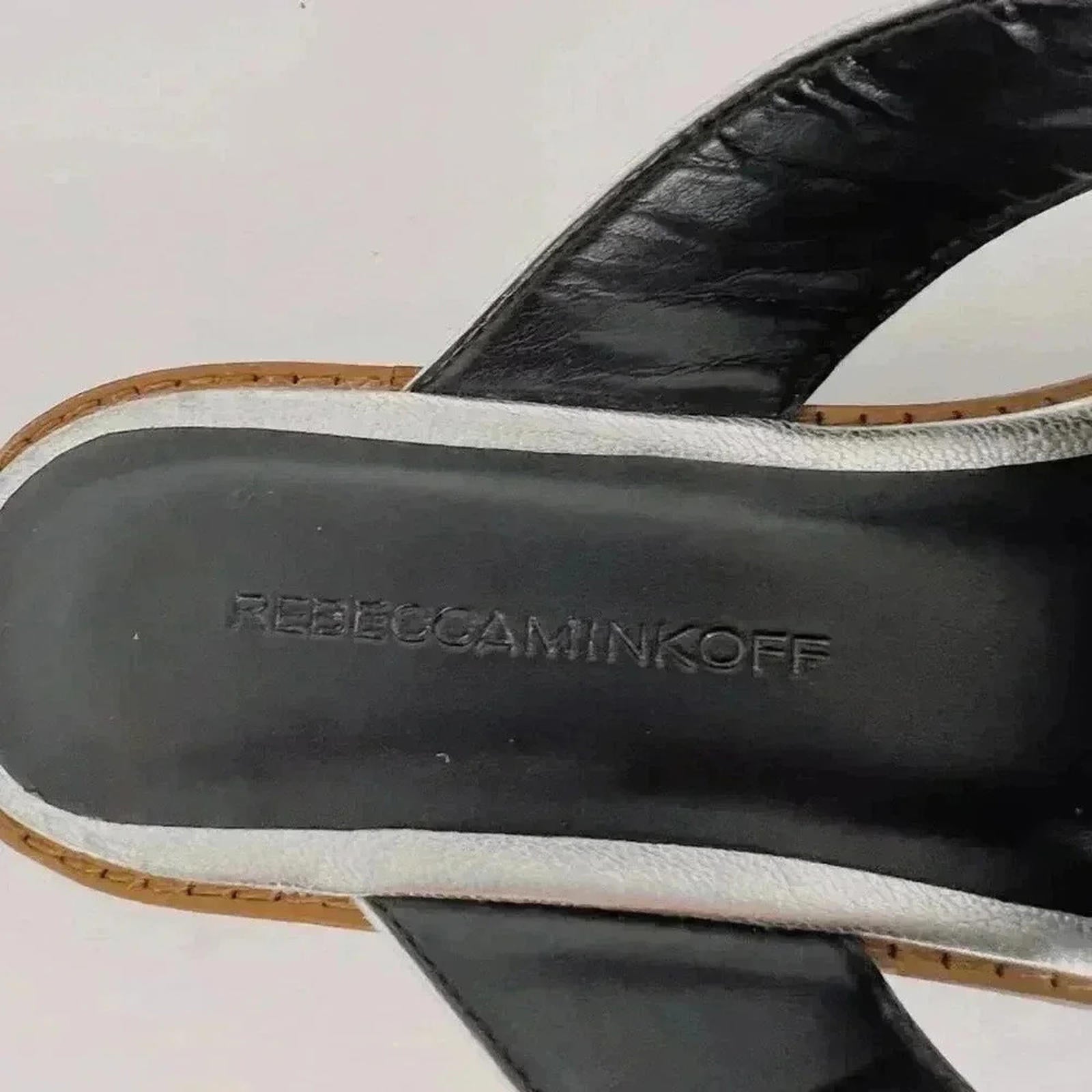 Rebecca Minkoff Silver Leather Studded Strappy Sandals Women's Size 8