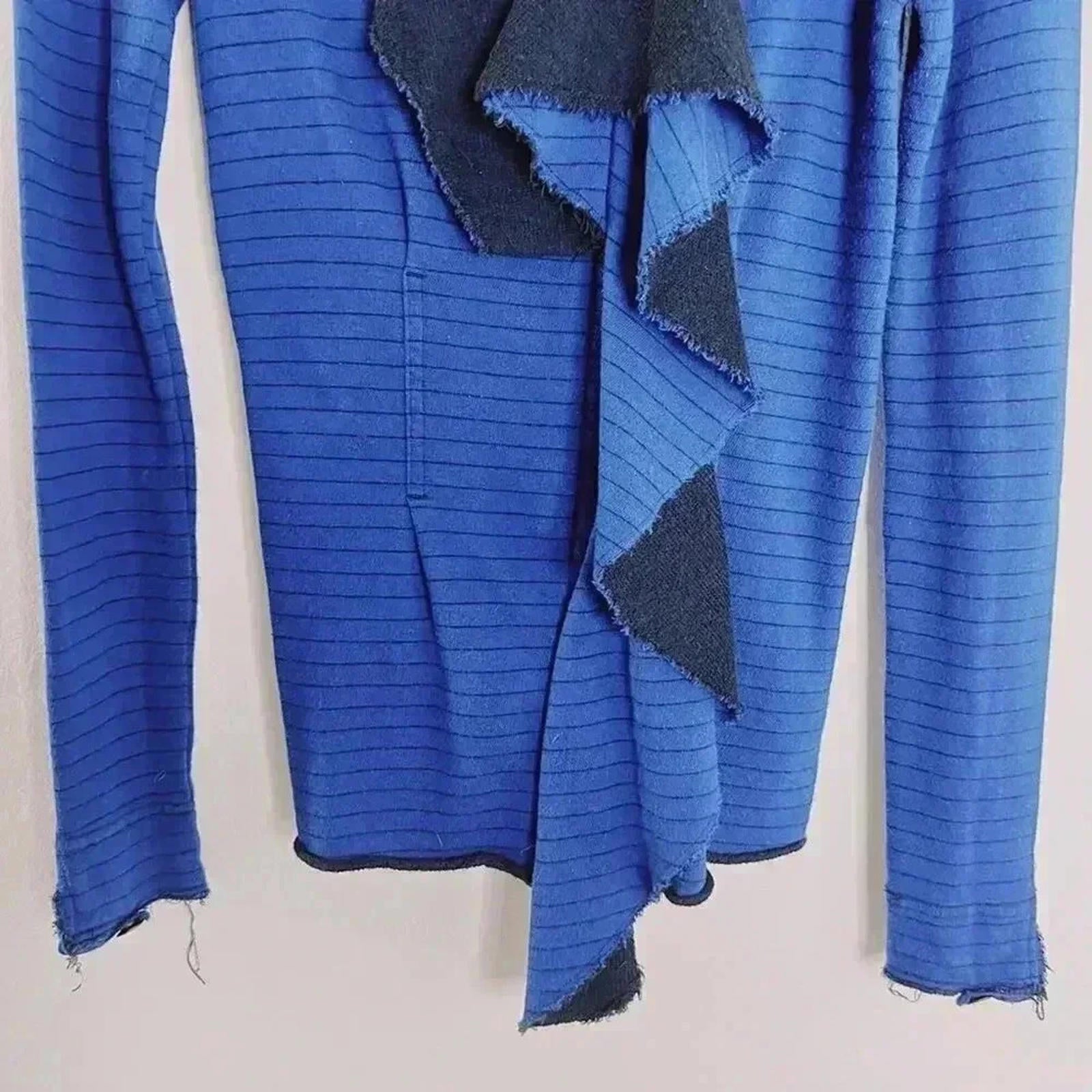 Free People Y2K Blue Ruffled Jacket Cardigan