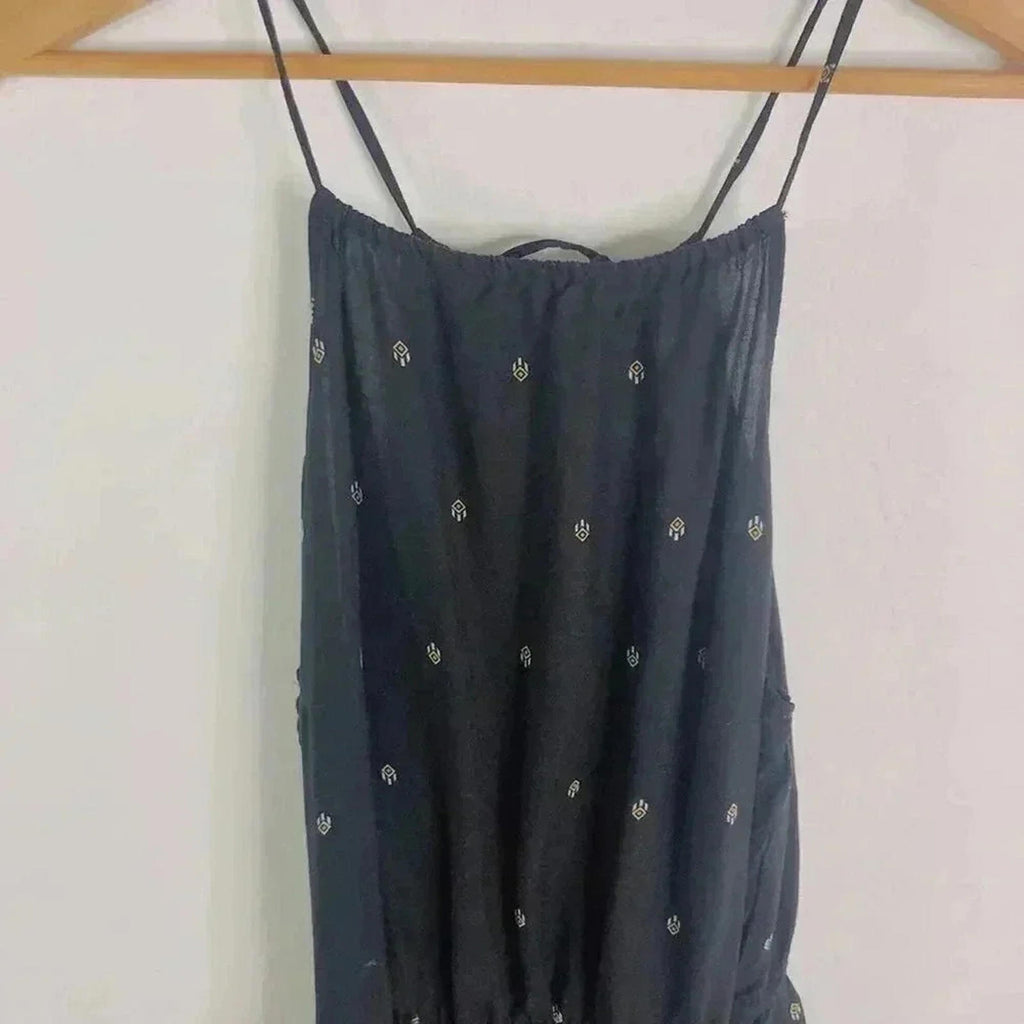 H&M X Coachella Boho Romper Boho Desert Black White Geometric Women's Size 10