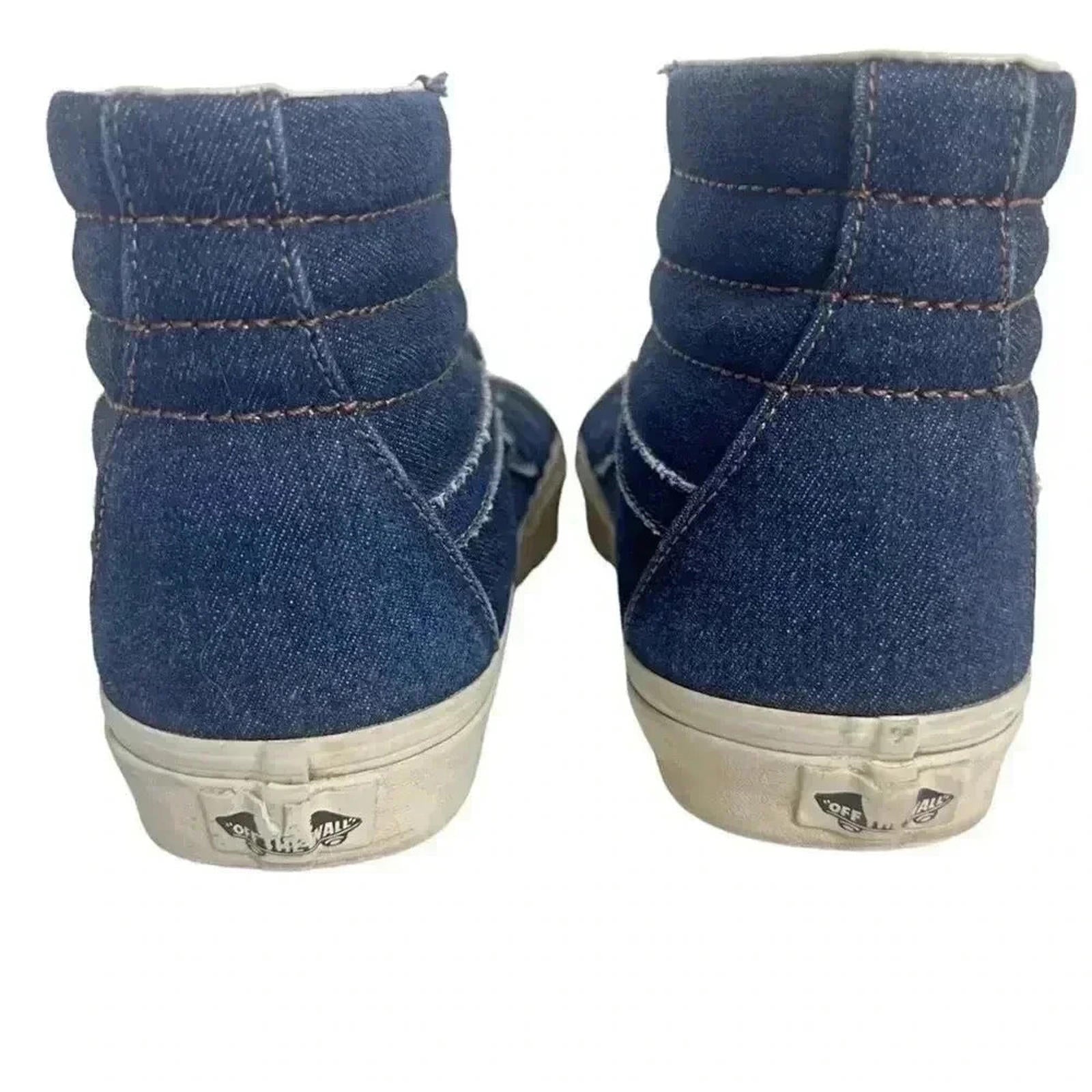 Vans Denim Sk8 Hi Dark Blue High Top Sneakers Skate Sneakers Women's Size 9.5