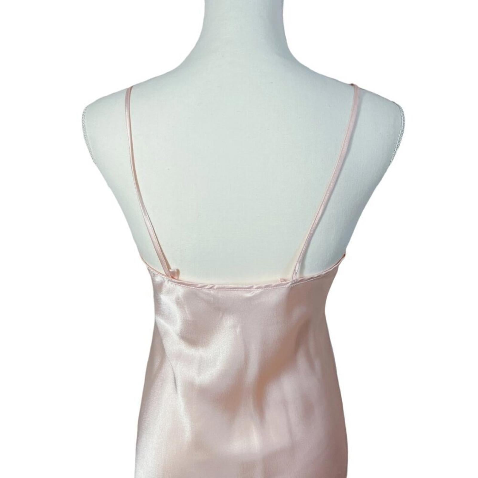 Vintage Intimo Amore Light Pink Ballerina Pink Satin Slip Lace Size XS