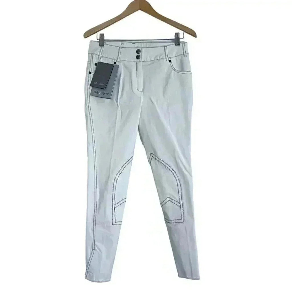 NWT Gersemi Sunna Cloth Knee Patches White Equestrian Pants Women's Size 40