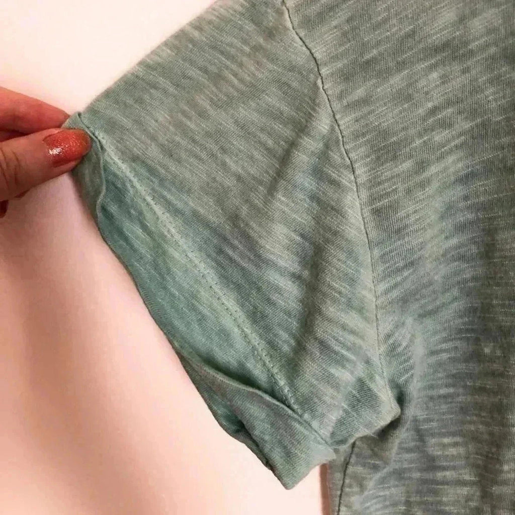 Anthropologie Postage Stamp Heathered Turquoise V Neck Tee Women's Size S