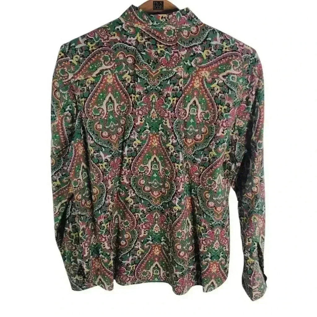 Vintage Tommy Hilfiger Button Down Patterned Shirt Women's Size XL