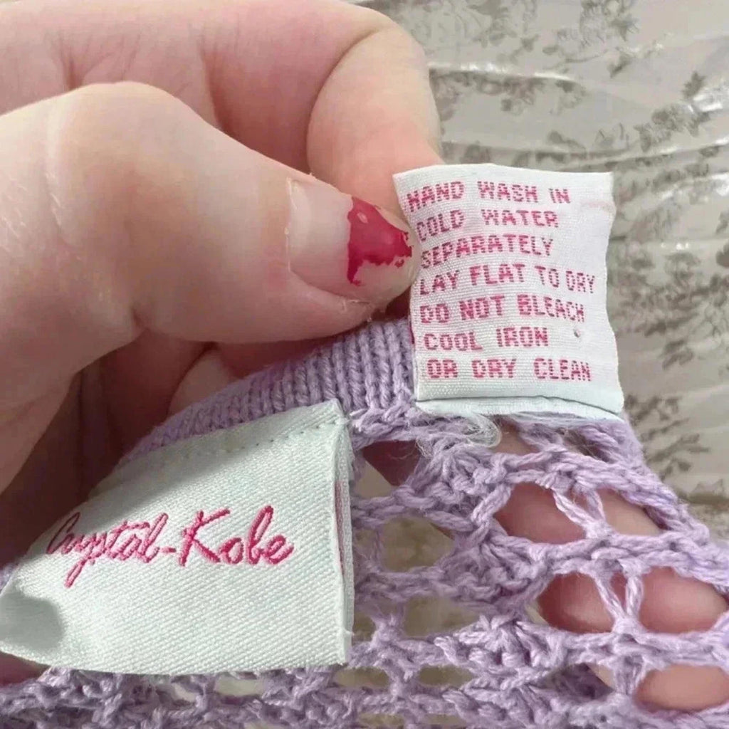 y2k Vintage Crystal Kole Purple Loose Knit Cardigan Women's Size M