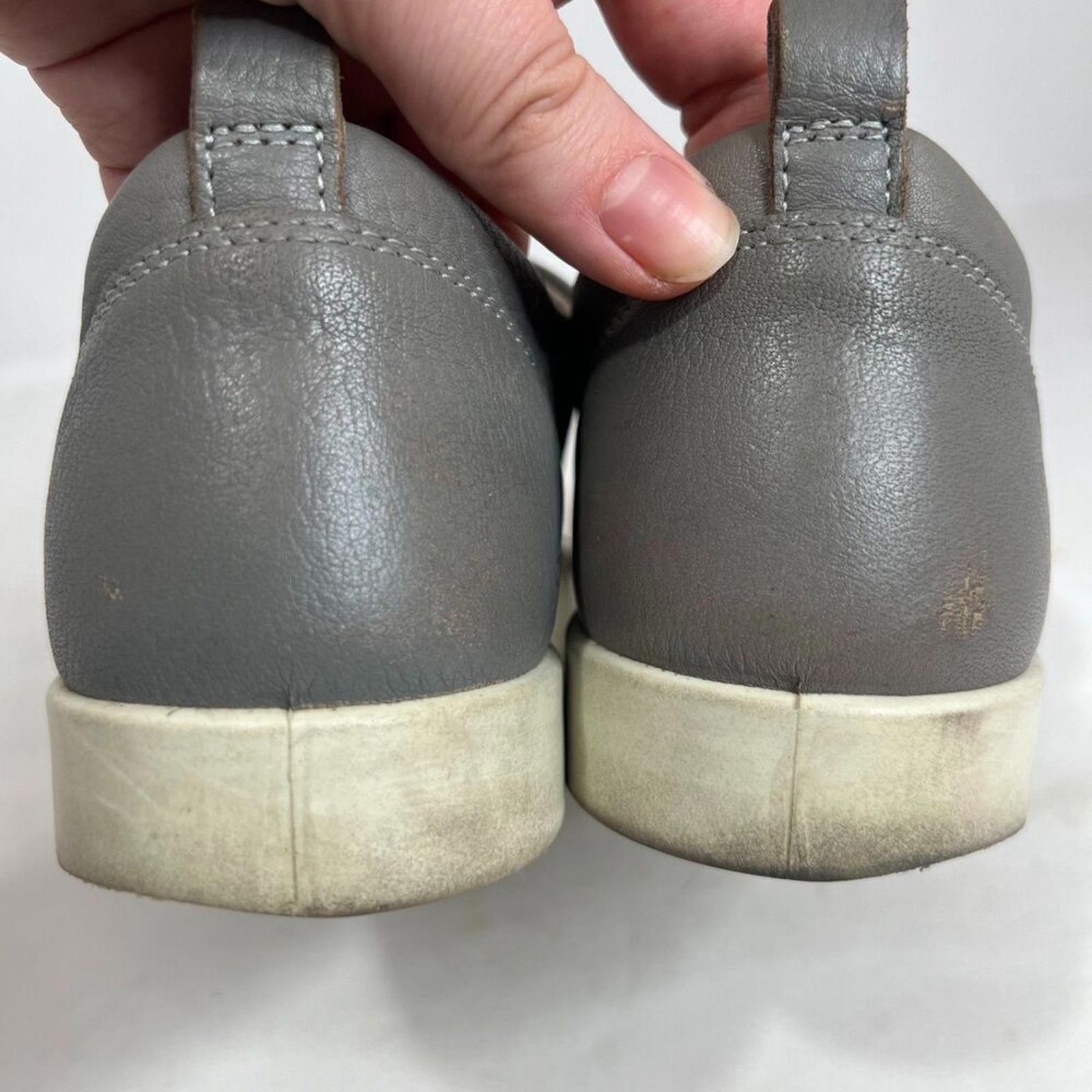 Ecco Gillian Grey Leather Lace Up Sneakers in Wild Dove Size 10-10.5