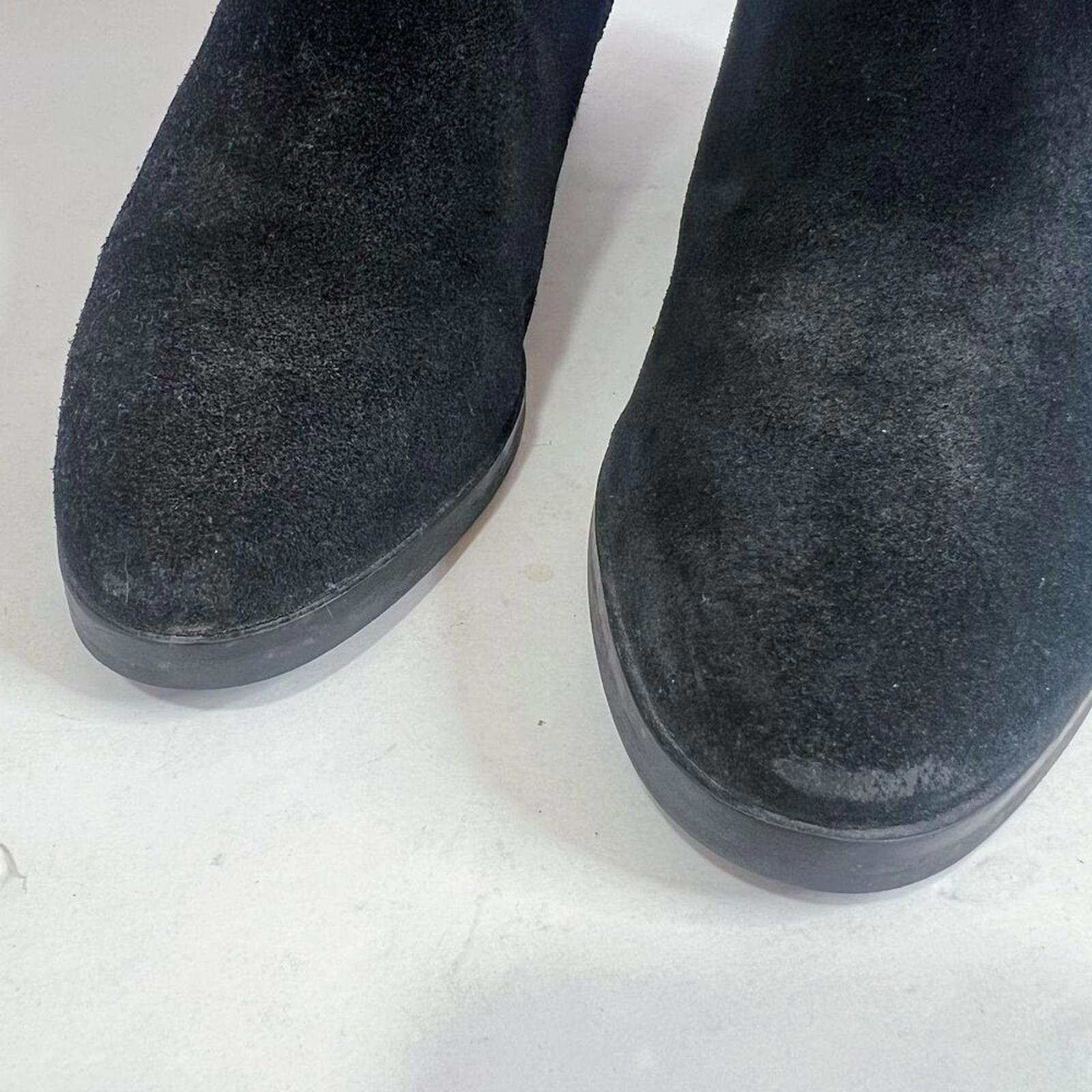 Via Spiga Octavia Black Suede Leather Ankle Boots Booties Buckled Size 8.5