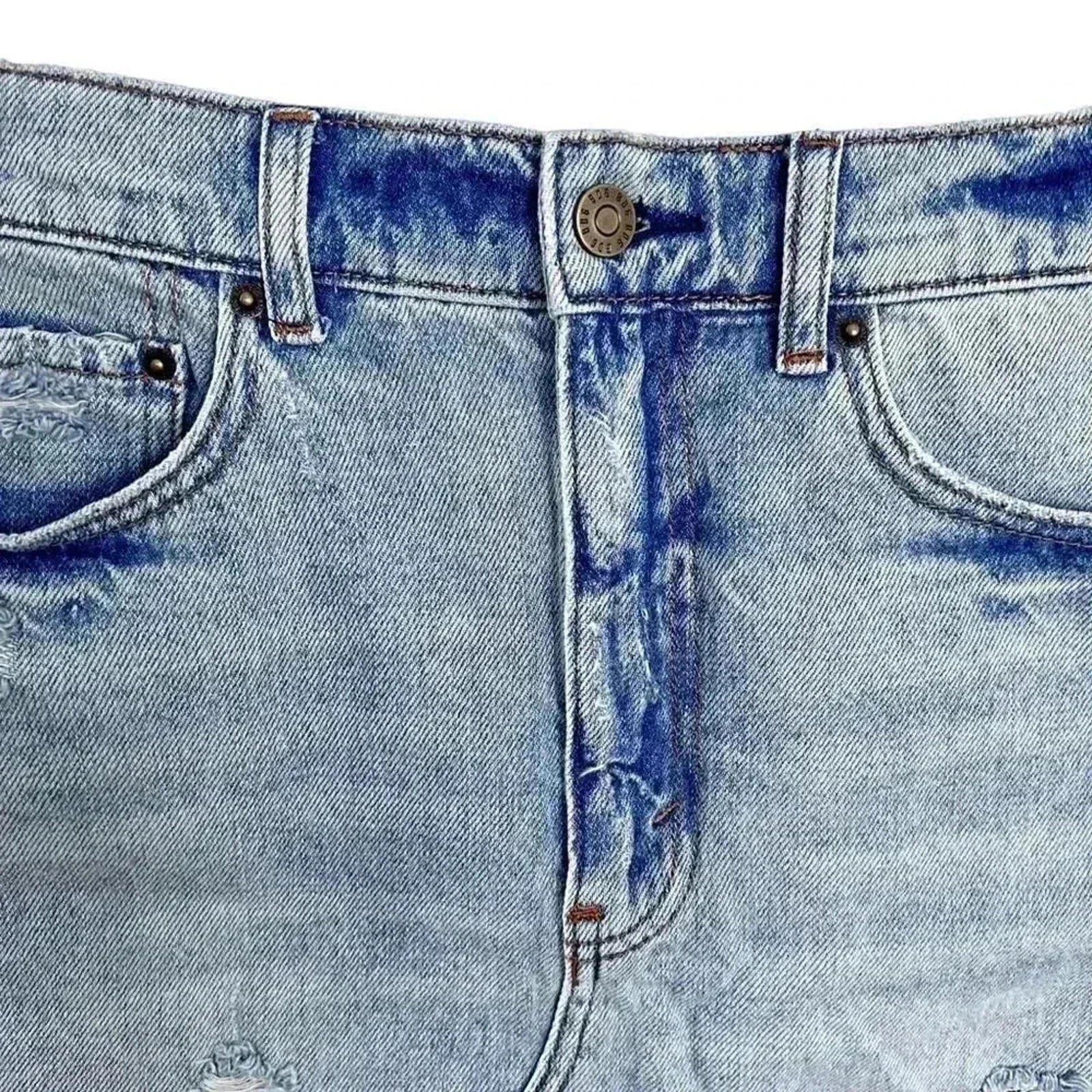 NWT BDG Distressed Denim Skirt Light Wash High Rise Women's Size S