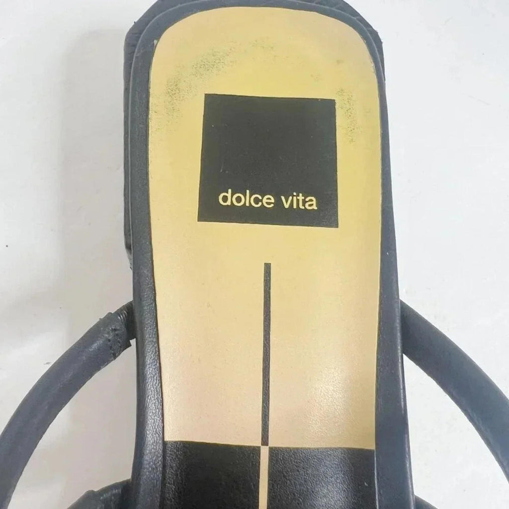 Dolce Vita Hapi Sandal Black Leather Women's Size 9