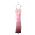 NWT BCBG Surplice Pink Lace Maxi Dress Boho Chic Formal Prom Women's Size S