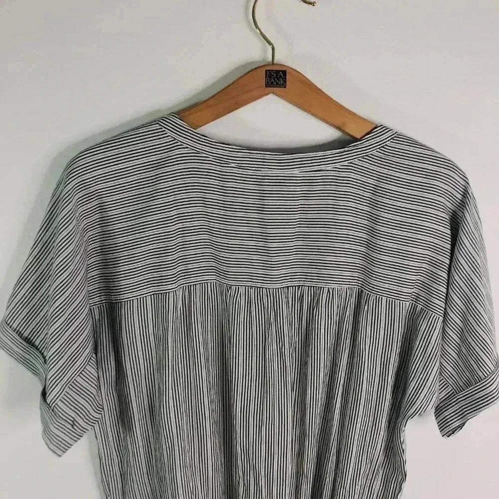 NWT Sanctuary Linen Striped Blue and White T Shirt Dress Tunic Nautical Size M