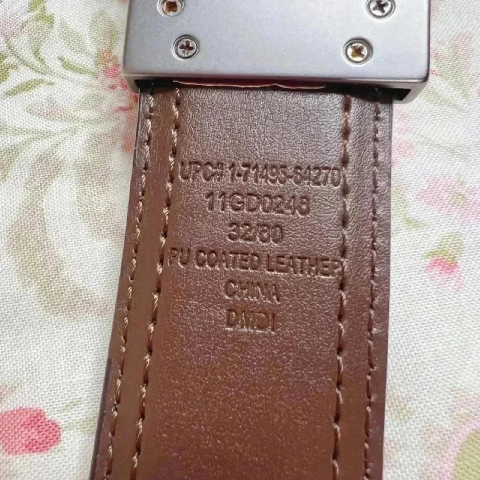 Dickies Men's Black Leather Belt Brown Interior Gunmetal Buckle Size 32