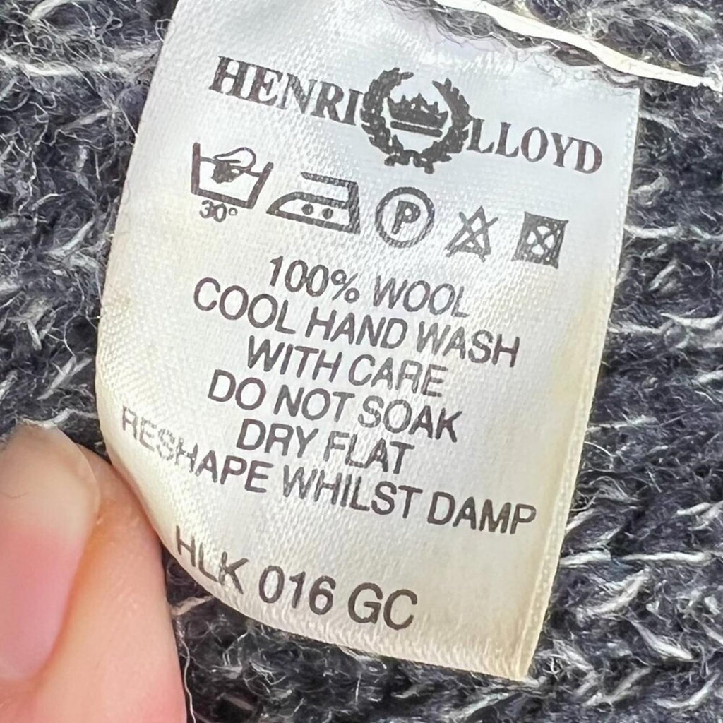 Henri Lloyd Men's 100% Wool Black and White Knit Collared Sweater Size M