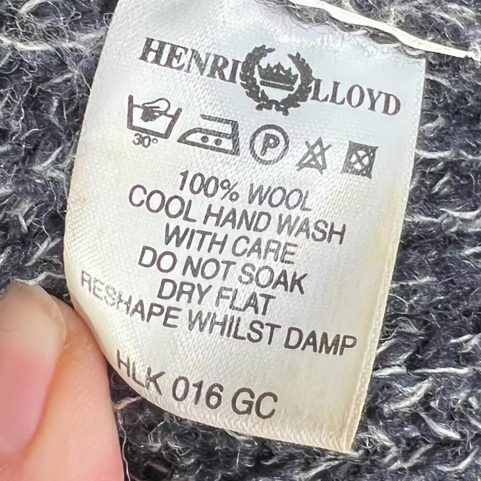 Henri Lloyd Men's 100% Wool Black and White Knit Collared Sweater Size M