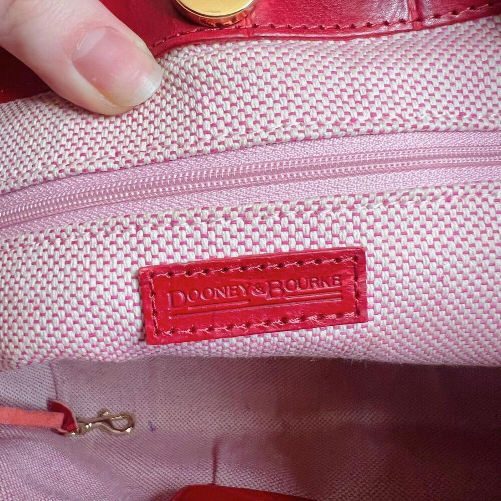 Dooney & Bourke Cinzia Red Crocodile Embossed Leather Shoulder Bag Moto Purse