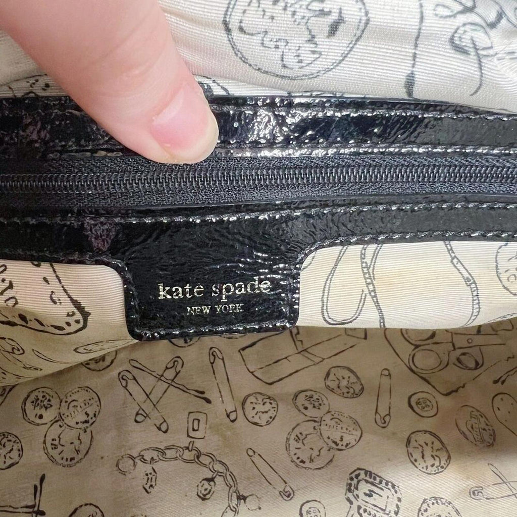 Kate Spade New York Nylon Karen Handle Bag Patent Leather Shoulder Bag Purse