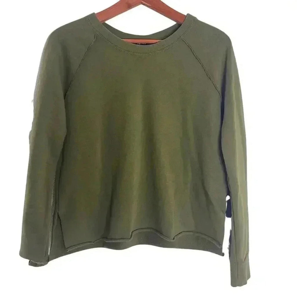 Terez Green Fleece Lined Crewneck Sweatshirt Women's Size S Loungewear
