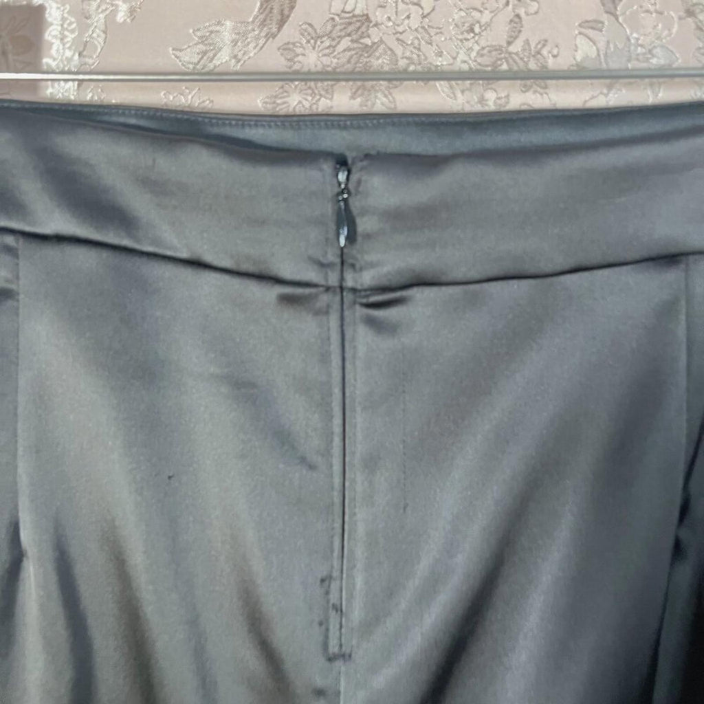 Tadashi Shoji Black Satin Classic Pencil Skirt Knee Length Plus Size 16