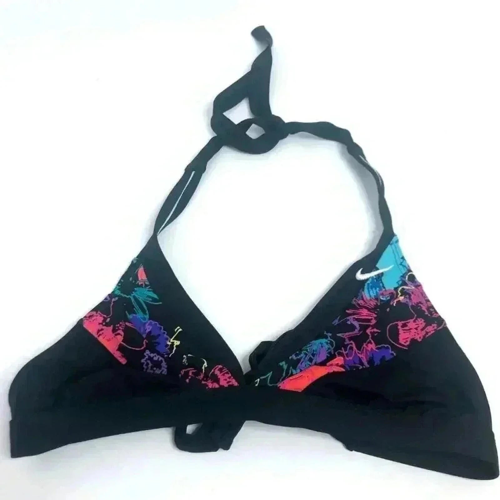 Nike Black Triangle Bikini Top Floral Detail