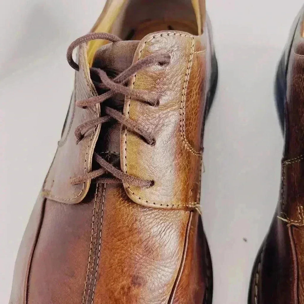 Johnston & Murphy Brown Leather Rounded Toe Oxfords Men's Size 11