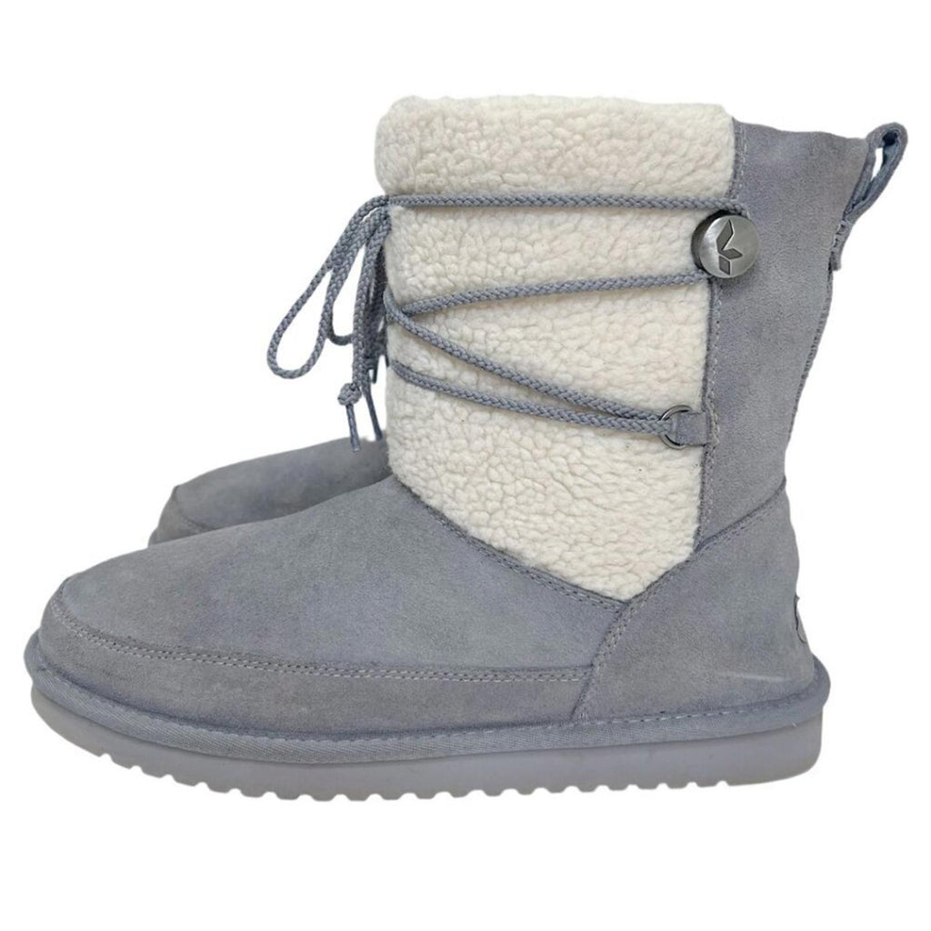 Koolaburra by UGG Michon Short For Women Grey Fuzzy Sheepskin Boots Size 10