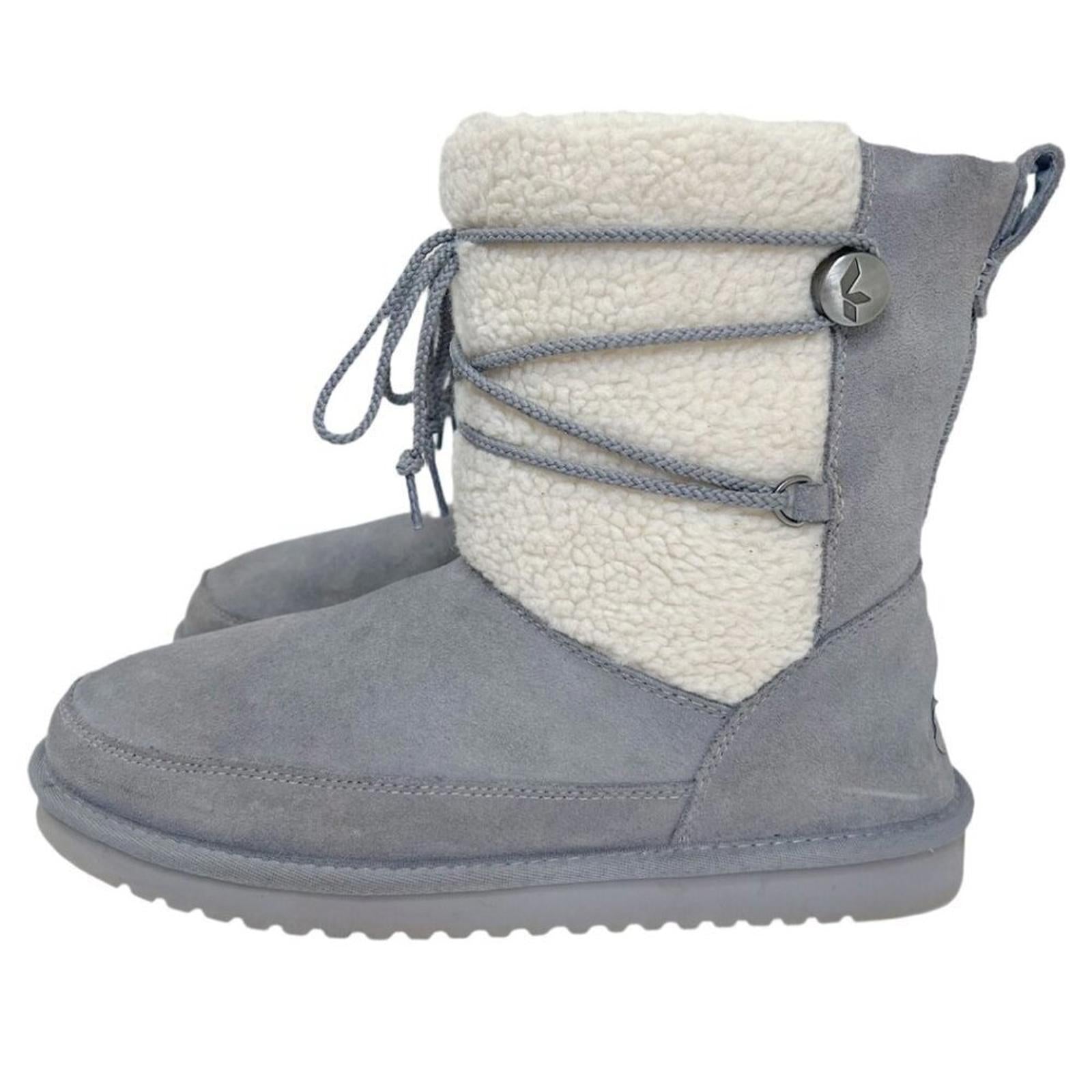 Koolaburra by UGG Michon Short For Women Grey Fuzzy Sheepskin Boots Size 10