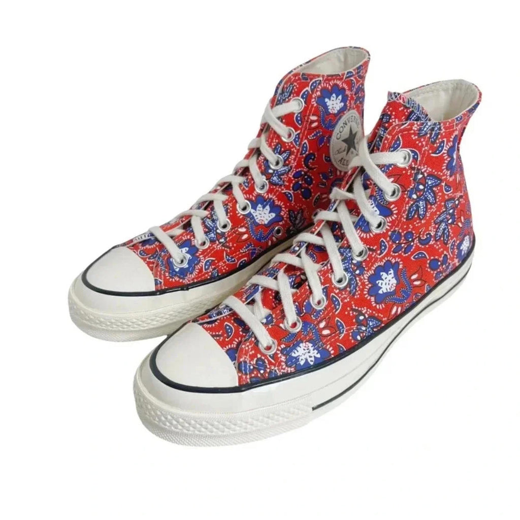 Like New Converse Chuck 70 High Rise Paisley Habanero Red Men's 7 Women's 9
