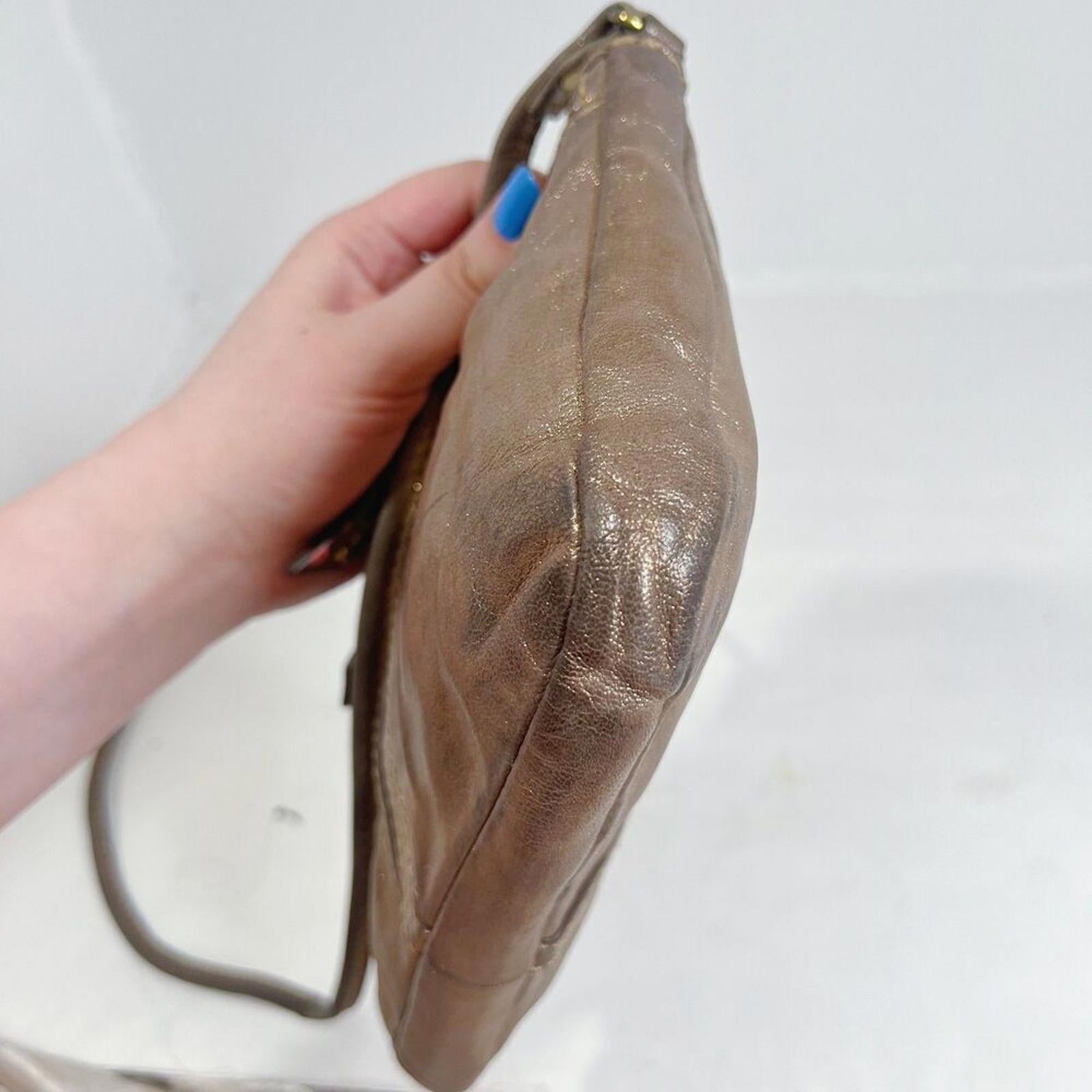 Fossil Erin Copper Metallic Leather Crossbody Bag Purse