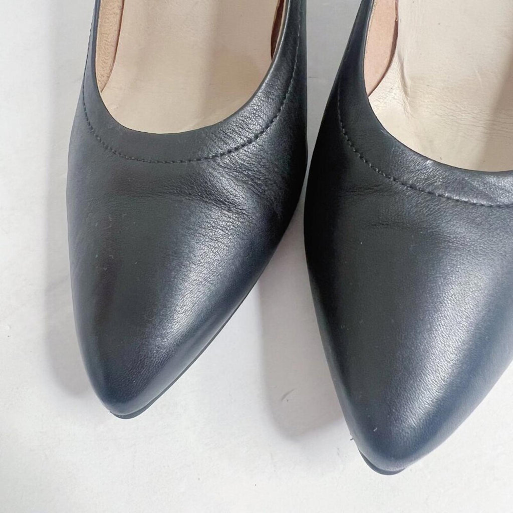 Paul Green Kami Ocean Softnappa Black Leather Pumps Pointed Toe Heels Size 8
