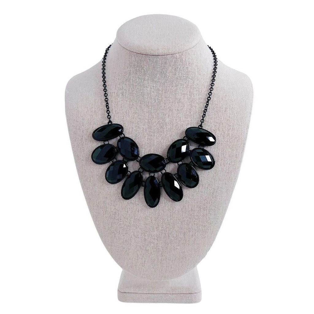 Black Rhinestone Statement Necklace