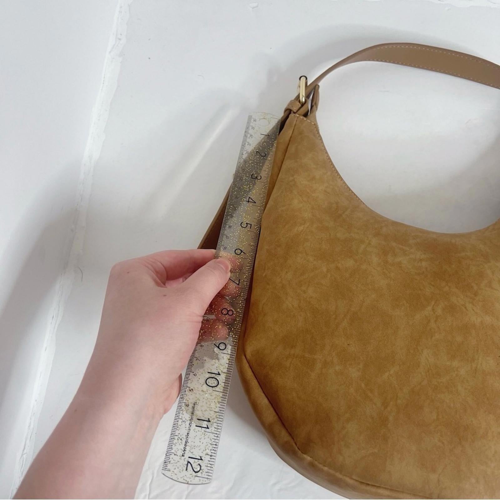 NWOT 4th and Reckless Una Faux Suede Crescent Bag in Brown Purse Handbag