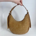 NWOT 4th and Reckless Una Faux Suede Crescent Bag in Brown Purse Handbag
