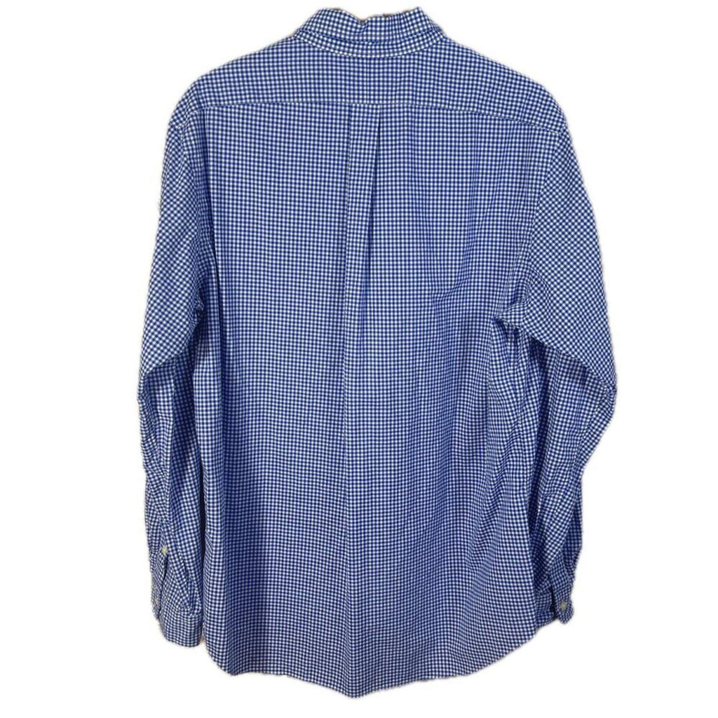POLO Ralph Lauren Men's Blue and White Gingham Long Sleeve Button Down Size XL